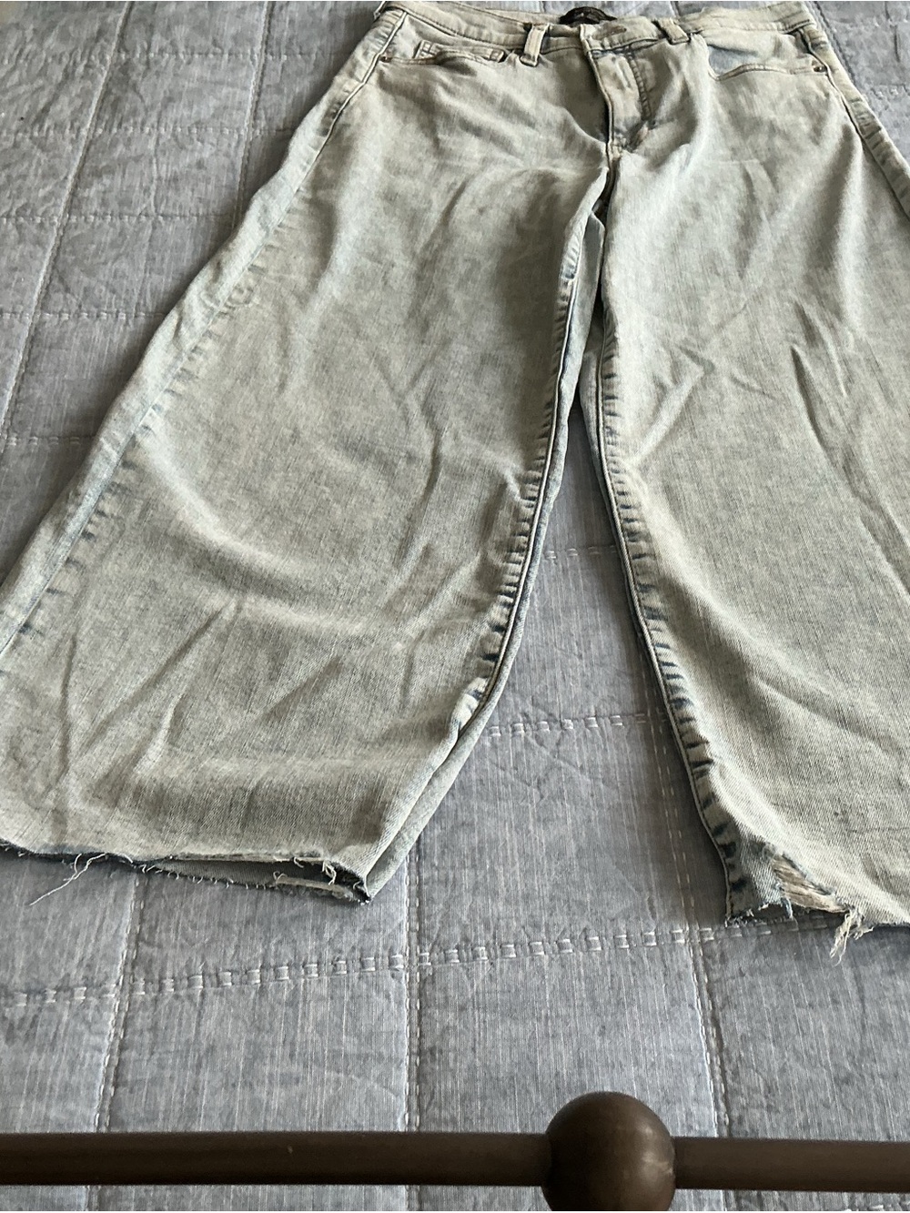 Banana Republic Light Gray Wide-Leg Jeans